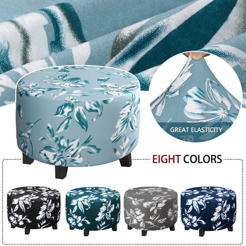 Round ottoman cover stretch - round,