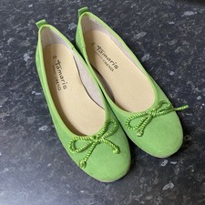 Women's Green Suedette Ballet Pump by Tamaris Suede UK 5 EU 38