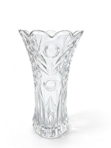 Crystal glass vase - , flowers