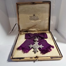 1920 Sterling Silver MBE Medal - Garrard London - Original Case & Ribbon