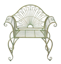 Wrought Iron Metal indoor outdoor Patio Furniture Chair Verdigris Finish