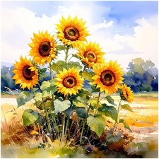 Tile Mural Sunny Meadow Sunflowers Kitchen Shower Wall Backsplash Marble Ceramic