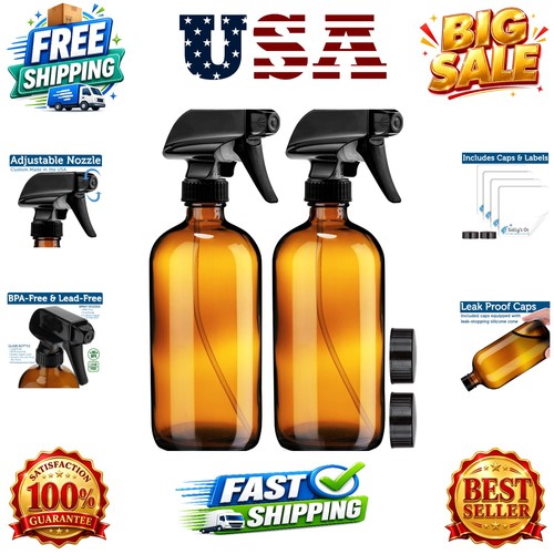 Empty amber glass spray - amber,