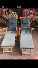 Pair of teak steamer chairs