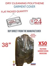 38" Polythene Garment bags Protectors Covers Dry cleaning x 50 BAGS 38''