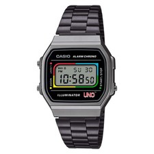 Wristwatch CASIO A168WEUC-1AER UNO LIMITED Stainless Steel Black Unisex Digital