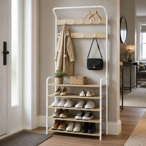 Coat stand hall tree shoe - stand,