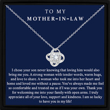 To My Mother-in-Law Necklace Gift Sterling Silver Necklace from Daughter in Law