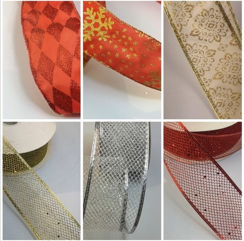 Wired christmas ribbon - christmas,