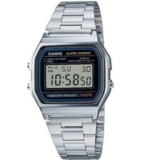 CASIO Men's Watch A-158W Digital Silver Alarm Micro Light - NEW - Warranty