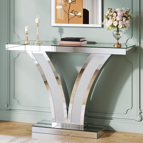100cm mirrored console table - 100cm,