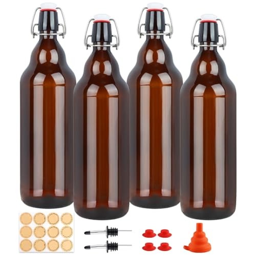 Amber swing top glass bottles - swing,