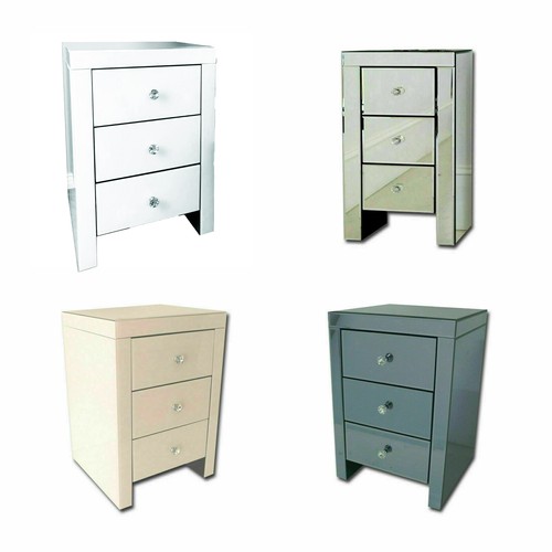Mirrored bedside table cabinet - table,