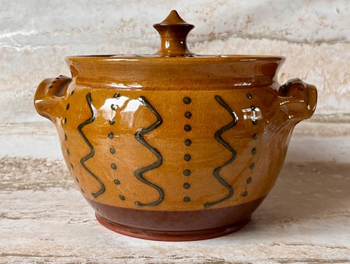Slipware stoneware jar black - stoneware,