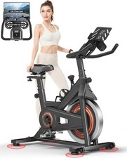 Magnetic Spin Bike w/ 0–100 Resistance, LCD Holder, Adjustable Seat 136kg Cap