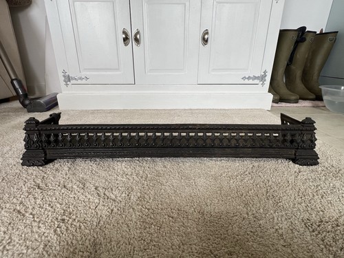 Victorian cast iron fender - victorian,
