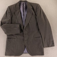 VTG Terzo Uomo Jacket M 40R Gray Houndstooth Check 100%% Wool Blazer Italy
