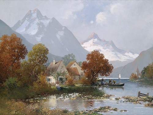 Mountain landscape tile mural - landscape,