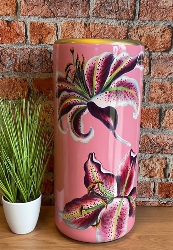 Pink lilies ceramic umbrella - lilies, /