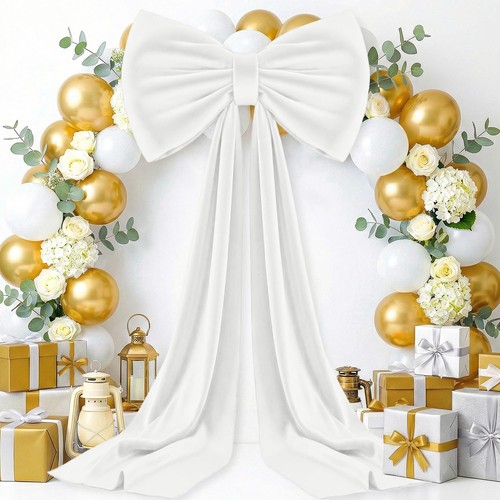 Extra large white giant bow - white,