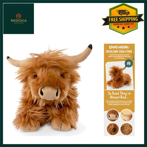 Realistic lying highland cow - lying,