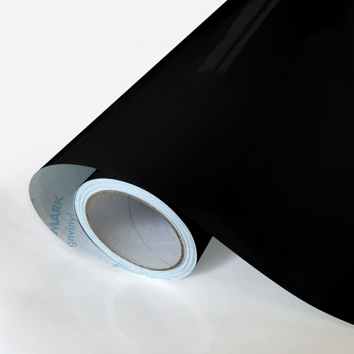 Gloss black sticky back - black,