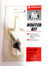 Hitachi Router Bit Cutter A650 RBH- 1/4"Radius HSS - 2 flute beading  1/4" shank