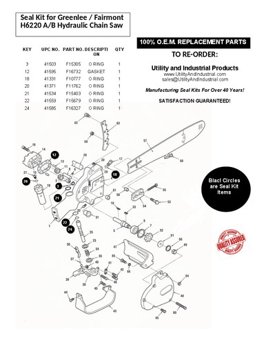 Seal kit greenlee fairmont - seal,