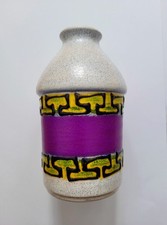 RARE Funky Dumler & Breiden Vintage 1960s 70s German Purple Yellow Fat Lava Vase