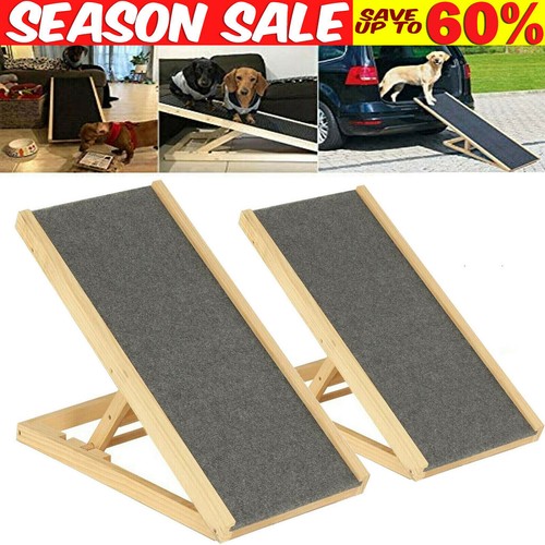Wooden foldable dog pet ramp - wooden,