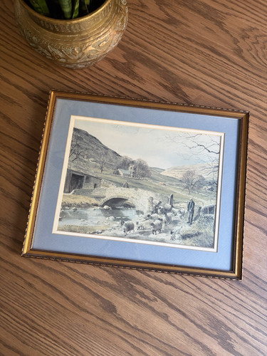 Vintage framed print - print, english