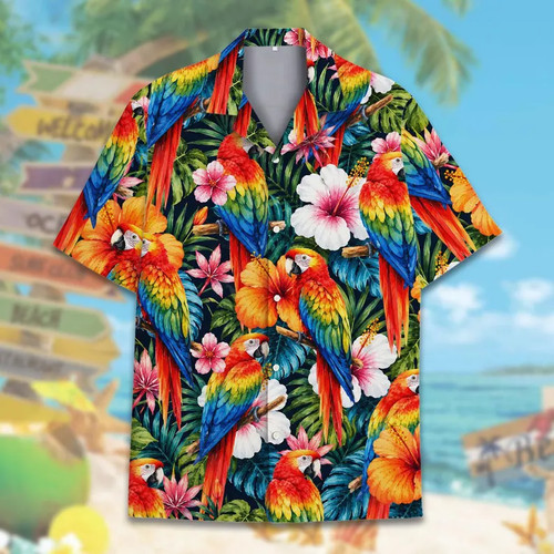 Macaw parrot hawaiian shirt - parrot,