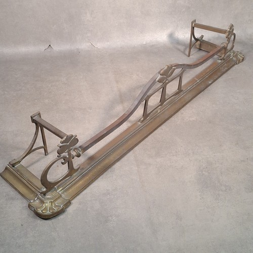 Vintage brass fireplace fender - vintage,