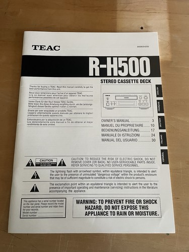 Teac h500 cassette deck - teac,