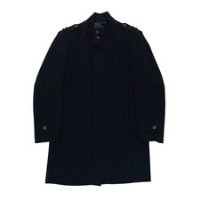 ZARA Overcoat Mens Size XL Black Long Coat Heavyweight High Collar Zip Jacket