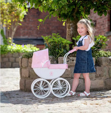 New Bella Rosa My First Carriage Dolls Pram In Pink Girls Pretend Pushchair Kids