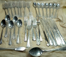 Rogers  "Brighton" 33 pc set STAINLESS STEEL FLATWARE Vtg.