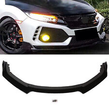 For 2016-2021 Honda Civic 16-21 Glossy Black Front Bumper Splitter Spoiler Lip