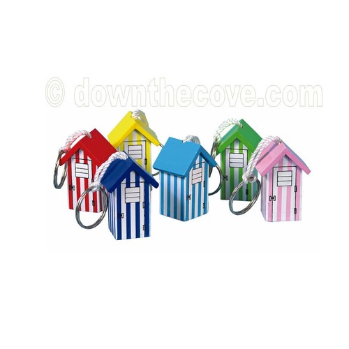 Beach hut keyring key - beach, /