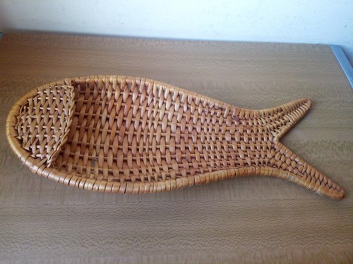 Vintage wicker fish shape - wicker,