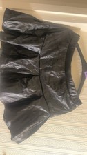 Black Short Leather Look