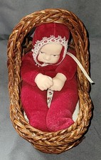 Baby Wicker Bassinet Red Bean