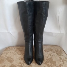 Real Leather Boots Size UK 6.5/US 9 Ladies Long Black Knee High Medium Heel