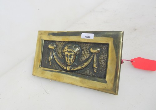 Victorian brass letterbox - victorian,