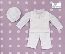 Baby Boys White Smart Wedding Outfit Tank Top Shirt Bow Hat Christening Pageboy
