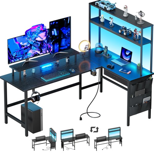 Shaped gaming desk with - gaming,
