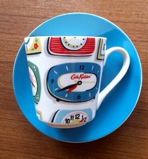 CATH KIDSTON CLOCKS CUP/MUG AND YELLOW BLUE tea /coffee