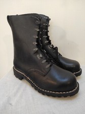 Authentic German army black leather para boots combat military genarbtes type 1
