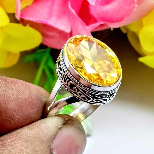 Citrine gemstone ring - citrine,