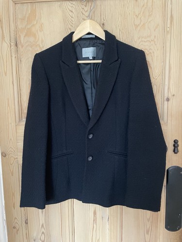 Jigsaw black boucle wool - black,
